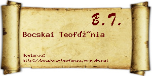 Bocskai Teofánia névjegykártya